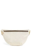 Clare V . Grande Perforated Leather Belt Bag In Cream Perf