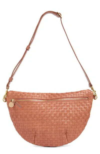 Clare V . Grande Woven Leather Belt Bag In Orange