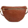 Clare V . Grande Woven Leather Belt Bag In Brown