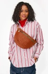 Clare V . Grande Woven Leather Belt Bag In Hazelnut Woven Zig Zag