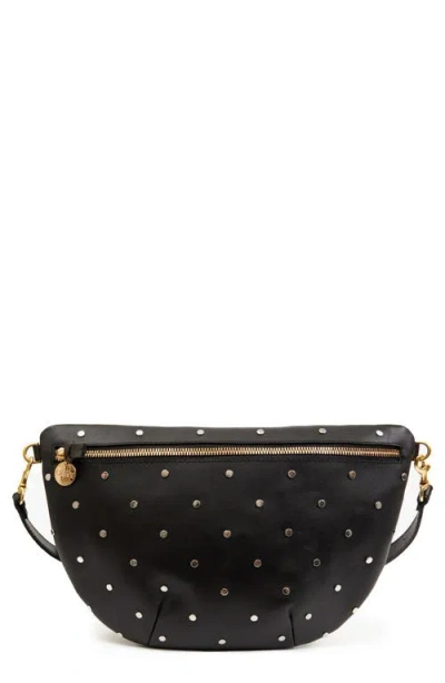 Clare V . Grande Woven Leather Belt Bag In Black