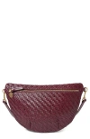 Clare V . Grande Woven Leather Belt Bag In Purple