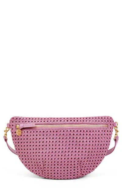 Clare V . Grande Woven Leather Belt Bag In Wild Thistle Rattan