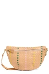 Clare V . Grande Woven Leather Convertible Belt Bag In Brown