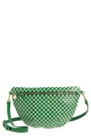 Clare V . Grande Woven Leather Convertible Belt Bag In Green