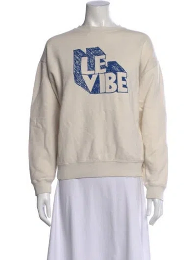 Pre-owned Clare V Graphic Print Bateau Neckline Sweater In Neutral