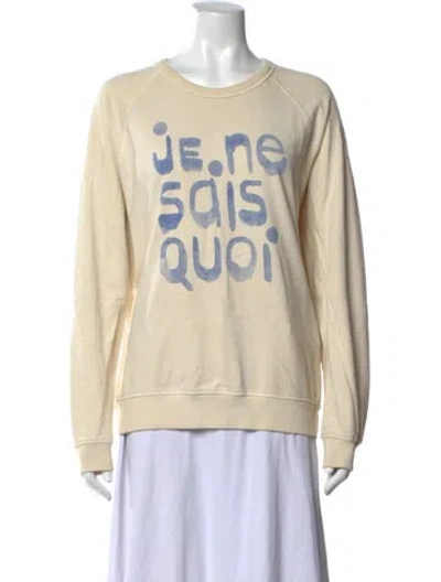Pre-owned Clare V Graphic Print Crew Neck Sweater In Neutrals
