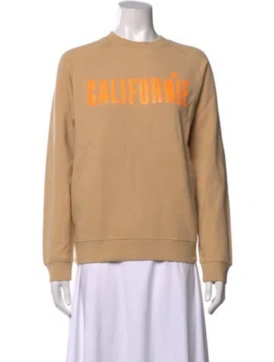 Pre-owned Clare V Graphic Print Crew Neck Sweater In Neutrals