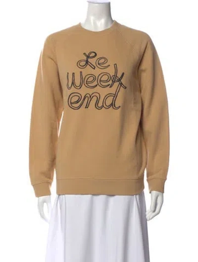 Pre-owned Clare V Graphic Print Crew Neck Sweater In Neutrals
