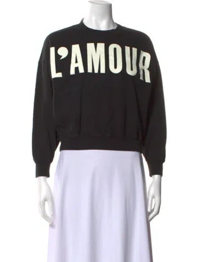 Pre-owned Clare V Graphic Print Crew Neck Sweatshirt In Black