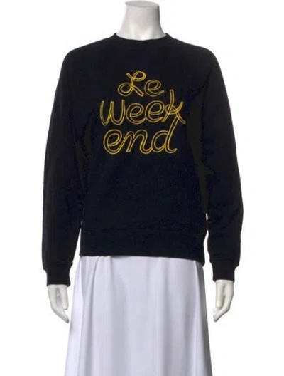 Pre-owned Clare V Graphic Print Crew Neck Sweatshirt In Black