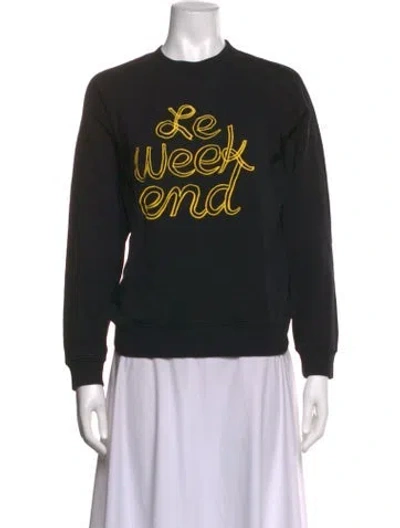 Pre-owned Clare V Graphic Print Crew Neck Sweatshirt In Black