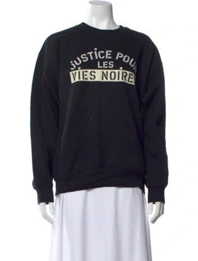 Pre-owned Clare V Graphic Print Crew Neck Sweatshirt In Black
