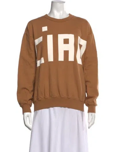 Pre-owned Clare V Graphic Print Crew Neck Sweatshirt In Brown