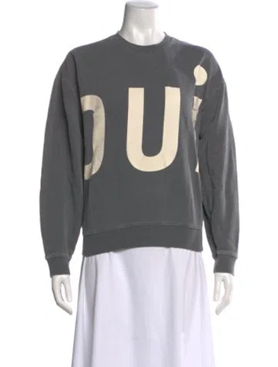 Pre-owned Clare V Graphic Print Crew Neck Sweatshirt In Gray