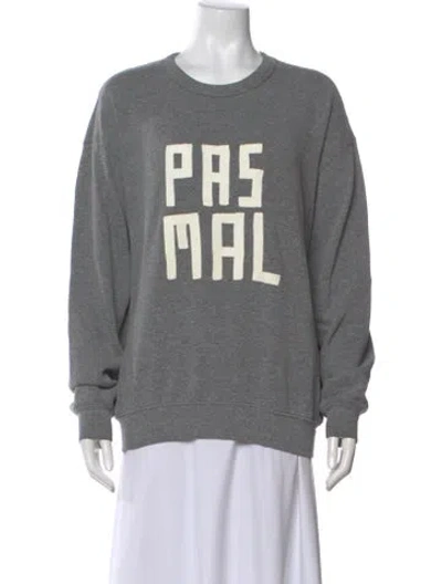 Pre-owned Clare V Graphic Print Crew Neck Sweatshirt In Gray