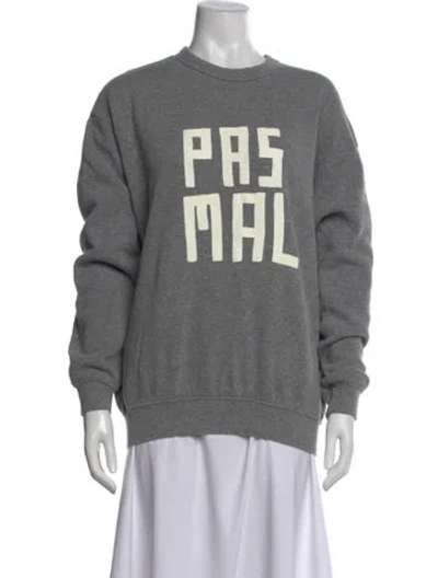 Pre-owned Clare V Graphic Print Crew Neck Sweatshirt In Gray
