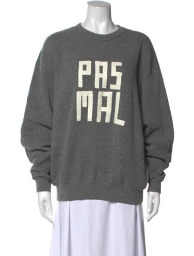 Pre-owned Clare V Graphic Print Crew Neck Sweatshirt In Gray