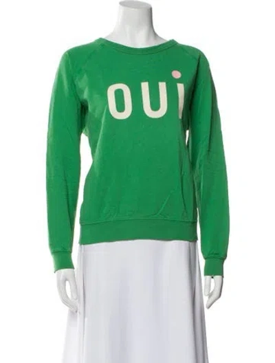 Pre-owned Clare V Graphic Print Crew Neck Sweatshirt In Green