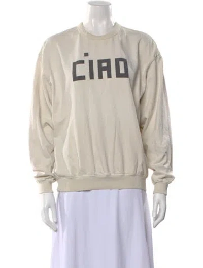 Pre-owned Clare V Graphic Print Crew Neck Sweatshirt In Green