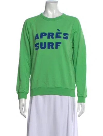 Pre-owned Clare V Graphic Print Crew Neck Sweatshirt In Green