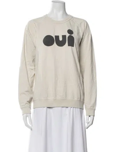 Pre-owned Clare V Graphic Print Crew Neck Sweatshirt In Grey