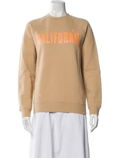Pre-owned Clare V Graphic Print Crew Neck Sweatshirt In Neutral