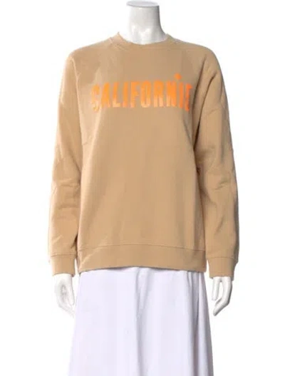 Pre-owned Clare V Graphic Print Crew Neck Sweatshirt In Neutral