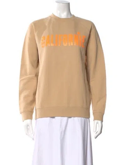 Pre-owned Clare V Graphic Print Crew Neck Sweatshirt In Neutral
