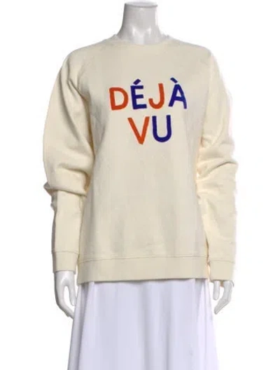 Pre-owned Clare V Graphic Print Crew Neck Sweatshirt In Neutral