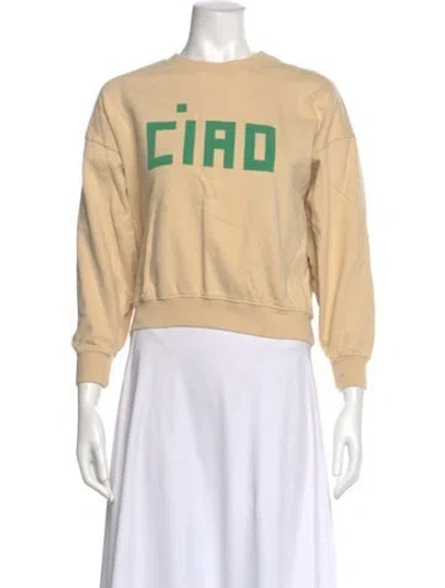 Pre-owned Clare V Graphic Print Crew Neck Sweatshirt In Neutral