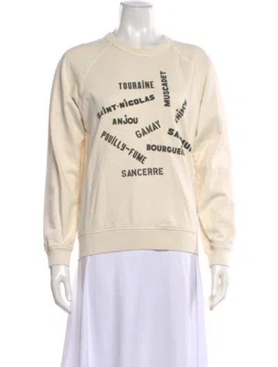 Pre-owned Clare V Graphic Print Crew Neck Sweatshirt In Neutral