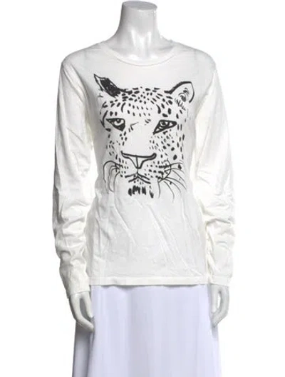 Pre-owned Clare V Graphic Print Crew Neck Sweatshirt In Neutral