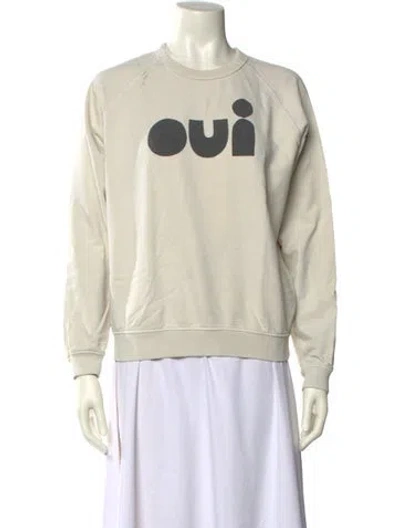 Pre-owned Clare V Graphic Print Crew Neck Sweatshirt In Neutral