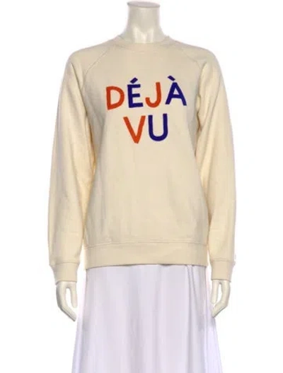 Pre-owned Clare V Graphic Print Crew Neck Sweatshirt In Neutral