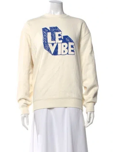 Pre-owned Clare V Graphic Print Crew Neck Sweatshirt In Neutral
