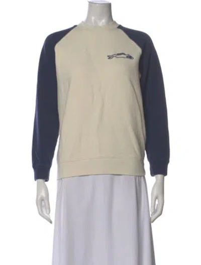 Pre-owned Clare V Graphic Print Crew Neck Sweatshirt In Neutral
