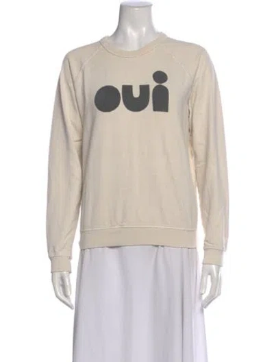 Pre-owned Clare V Graphic Print Crew Neck Sweatshirt In Neutral