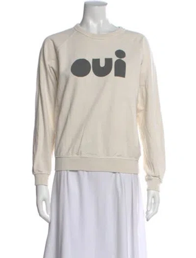 Pre-owned Clare V Graphic Print Crew Neck Sweatshirt In Neutral