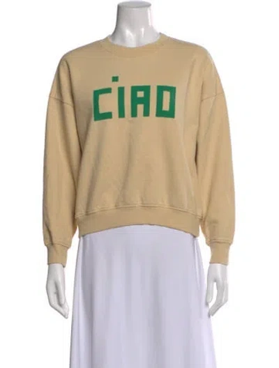 Pre-owned Clare V Graphic Print Crew Neck Sweatshirt In Neutral
