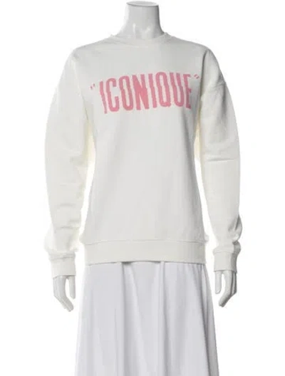 Pre-owned Clare V Graphic Print Crew Neck Sweatshirt In Neutral