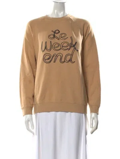 Pre-owned Clare V Graphic Print Crew Neck Sweatshirt In Neutral