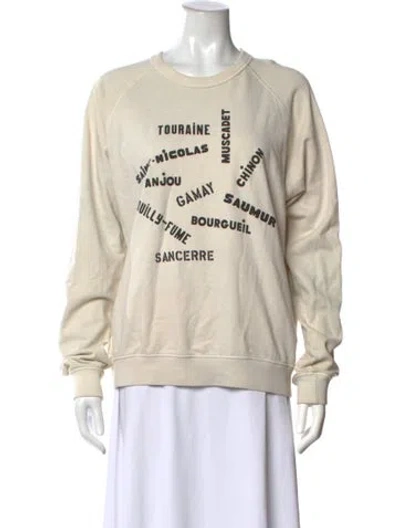 Pre-owned Clare V Graphic Print Crew Neck Sweatshirt In Neutrals
