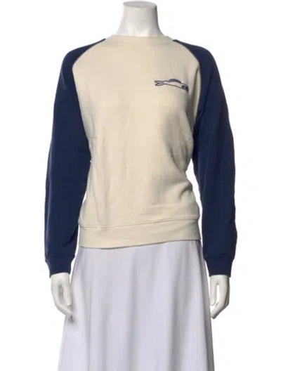 Pre-owned Clare V Graphic Print Crew Neck Sweatshirt In Neutrals