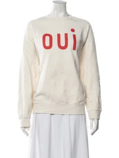 Pre-owned Clare V Graphic Print Crew Neck Sweatshirt In Neutrals