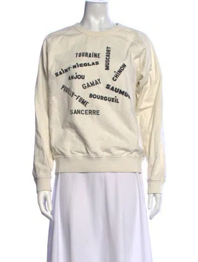 Pre-owned Clare V Graphic Print Crew Neck Sweatshirt In Neutrals