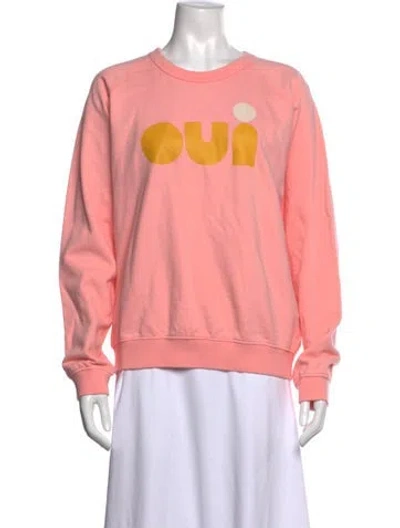 Pre-owned Clare V Graphic Print Crew Neck Sweatshirt In Orange