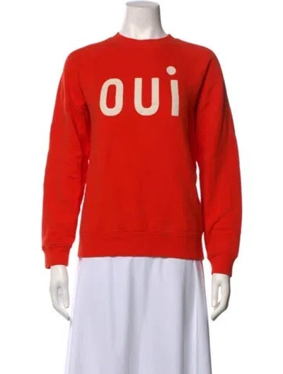 Pre-owned Clare V Graphic Print Crew Neck Sweatshirt In Orange