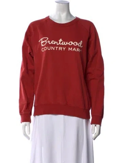Pre-owned Clare V Graphic Print Crew Neck Sweatshirt In Orange/red