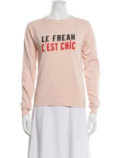 Pre-owned Clare V Graphic Print Crew Neck Sweatshirt In Pink